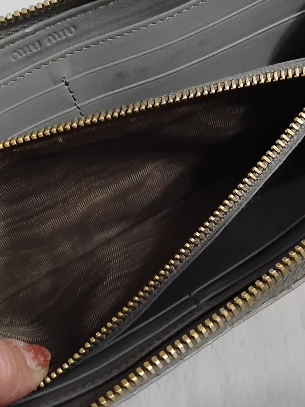 Miu Miu 2Tone Shimmer Metallic Vintage Wallet! Croc-Embossed ZipGold Logo!